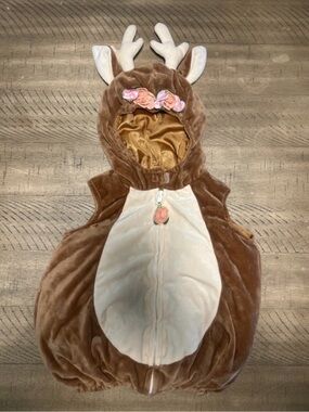 Infant Plush Deer Halloween Costume Hooded Romper